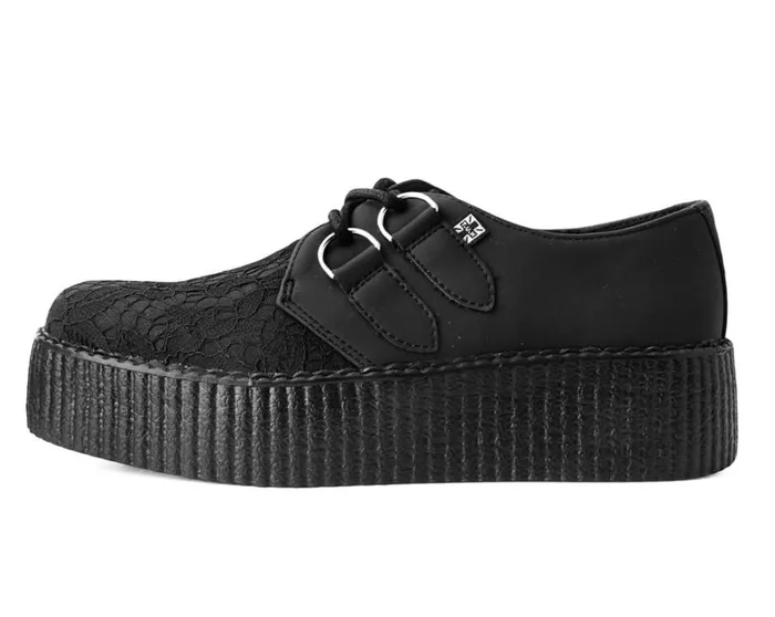 Black Lace Viva Mondo Creeper Women TUK Shoes Vegan