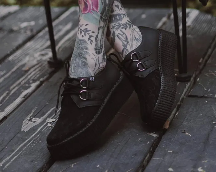 Black Lace Viva Mondo Creeper Women TUK Shoes Vegan