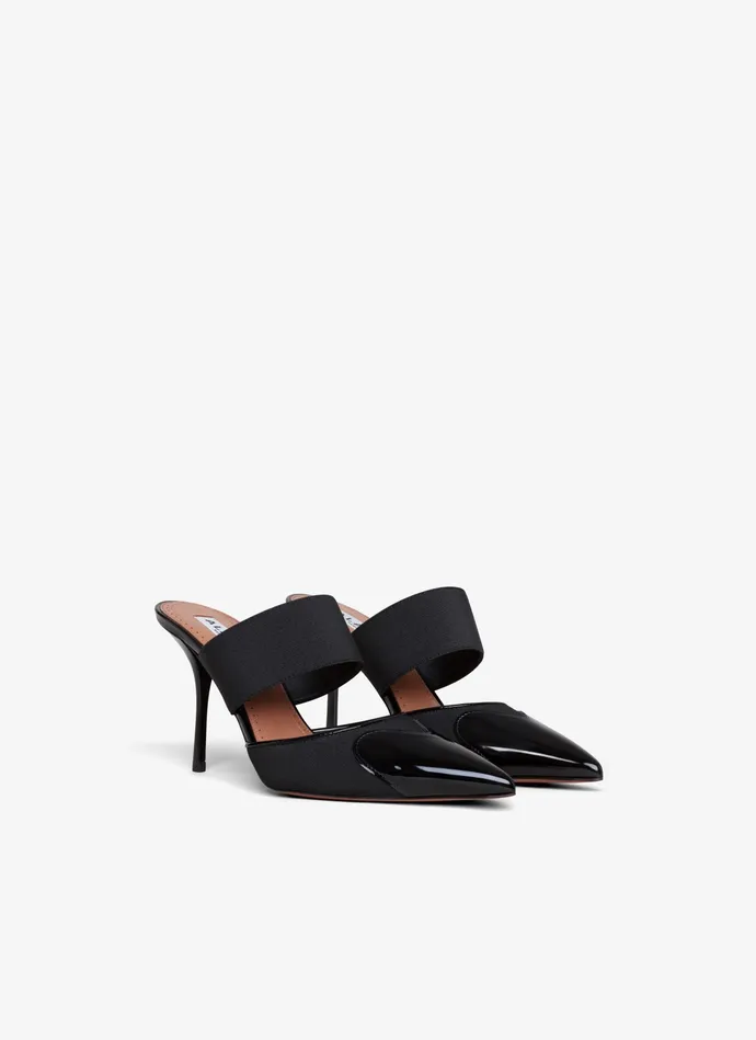 Black LE CUR MULES IN PATENT CALFSKIN Women Alaa Mules