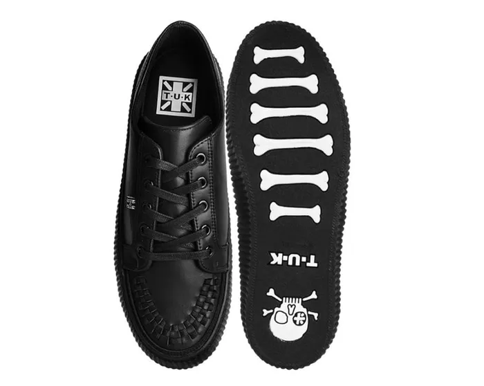 Black Leather LaceUp Creeper Sneaker Women TUK Shoes Sneakers Black Leather LaceUp Creeper Sneaker Women TUK Shoes Sneakers