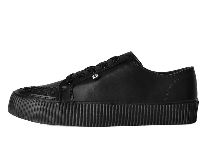 Black Leather LaceUp Creeper Sneaker Women TUK Shoes Sneakers Black Leather LaceUp Creeper Sneaker Women TUK Shoes Sneakers