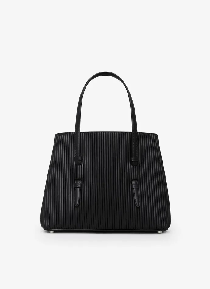 Black MINA 25 BAG IN VERTICAL LEATHER Women Alaa Le Mina