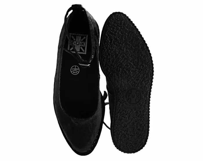 Black Pointed Ballet Vegan Ankle Strap Creepers Women TUK Shoes Vegan Black Pointed Ballet Vegan Ankle Strap Creepers Women TUK Shoes Vegan