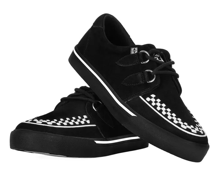 Black Suede White Interlace Sneaker Women TUK Shoes Sneakers