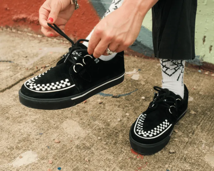 Black Suede White Interlace Sneaker Women TUK Shoes Sneakers