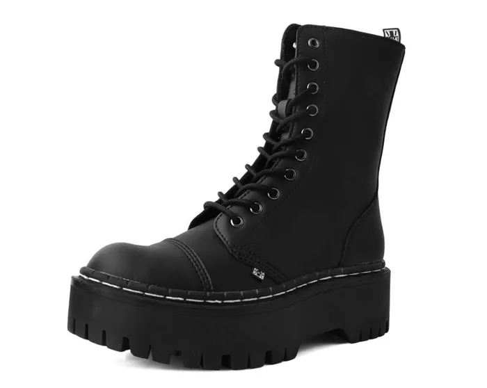 Black TUKskin 10Eye Double Decker Boot Men TUK Shoes Boots