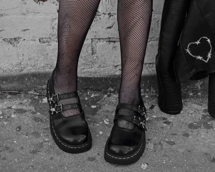Black TUKskin 2Skull Buckle Mary Jane Women TUK Shoes Vegan Black TUKskin 2Skull Buckle Mary Jane Women TUK Shoes Vegan