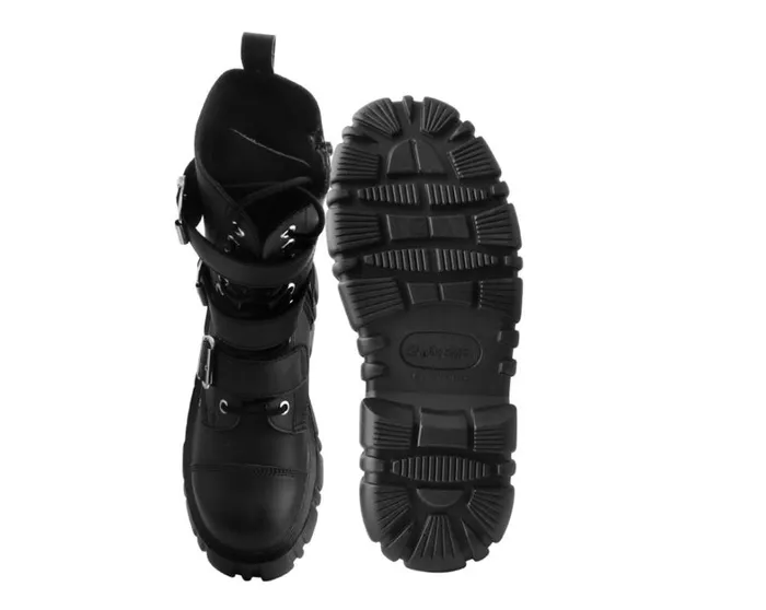 Black TUKskin 3Buckle Anarchic Airship Boot Women TUK Shoes Vegan Black TUKskin 3Buckle Anarchic Airship Boot Women TUK Shoes Vegan