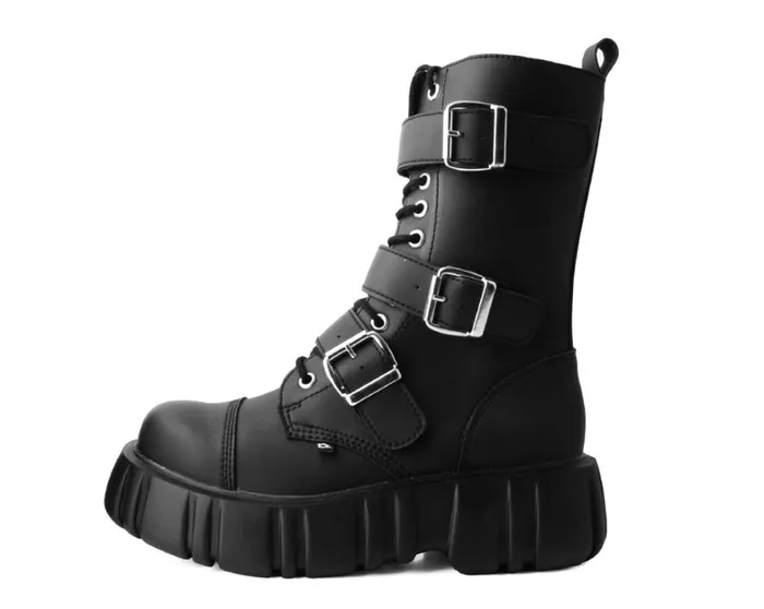 Black TUKskin 3Buckle Anarchic Airship Boot Women TUK Shoes Vegan Black TUKskin 3Buckle Anarchic Airship Boot Women TUK Shoes Vegan
