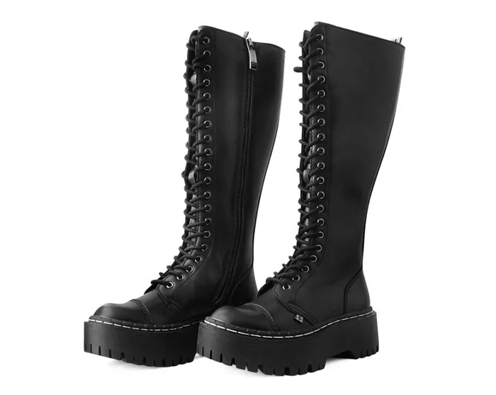 Black TUKskin Kneehigh Double Decker Boot Women TUK Shoes Boots Black TUKskin Kneehigh Double Decker Boot Women TUK Shoes Boots