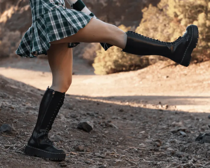 Black TUKskin Kneehigh Double Decker Boot Women TUK Shoes Boots Black TUKskin Kneehigh Double Decker Boot Women TUK Shoes Boots