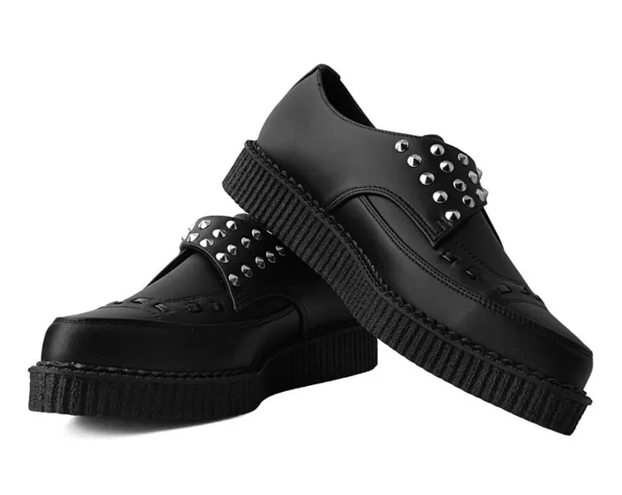 Black TUKskin Studded Buckle Pointed Creeper Men TUK Shoes Dress Shoes Black TUKskin Studded Buckle Pointed Creeper Men TUK Shoes Dress Shoes