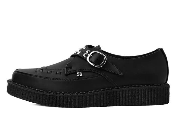 Black TUKskin Studded Buckle Pointed Creeper Men TUK Shoes Dress Shoes Black TUKskin Studded Buckle Pointed Creeper Men TUK Shoes Dress Shoes