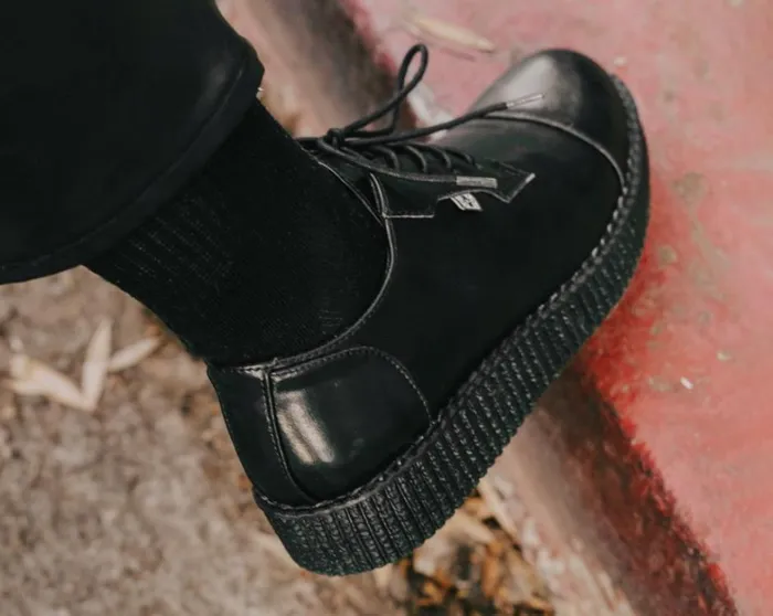 Black TUKskin Toe Cap Viva Low Creeper Women TUK Shoes Vegan