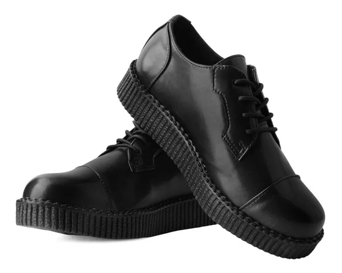 Black TUKskin Toe Cap Viva Low Creeper Women TUK Shoes Vegan