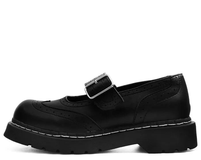 Black TUKskin Vegan Brogue Mary Janes Women TUK Shoes Mary Janes Black TUKskin Vegan Brogue Mary Janes Women TUK Shoes Mary Janes