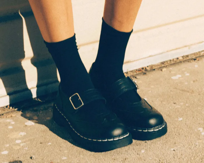 Black TUKskin Vegan Brogue Mary Janes Women TUK Shoes Mary Janes Black TUKskin Vegan Brogue Mary Janes Women TUK Shoes Mary Janes