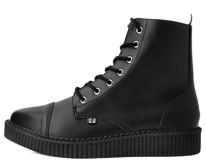 Black TUKskin Vegan Pointed Lace Up Creeper Boots Men TUK Shoes Vegan Black TUKskin Vegan Pointed Lace Up Creeper Boots Men TUK Shoes Vegan