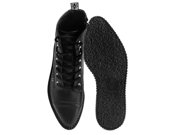 Black TUKskin Vegan Pointed Lace Up Creeper Boots Men TUK Shoes Vegan Black TUKskin Vegan Pointed Lace Up Creeper Boots Men TUK Shoes Vegan