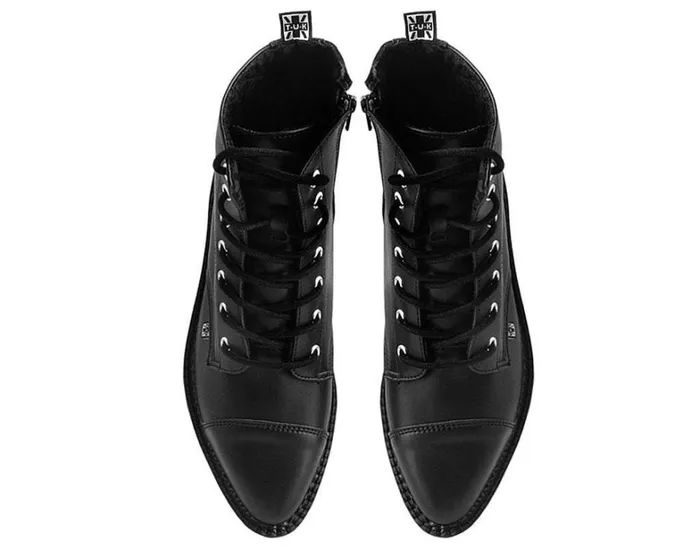 Black TUKskin Vegan Pointed Lace Up Creeper Boots Men TUK Shoes Vegan Black TUKskin Vegan Pointed Lace Up Creeper Boots Men TUK Shoes Vegan