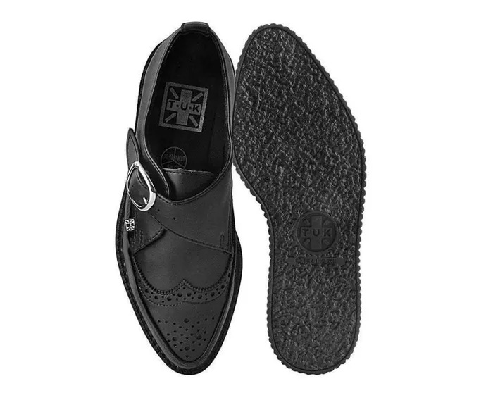 Black TUKskin Vegan Wingtip Buckle Pointed Creeper Shoe Men TUK Shoes Dress Shoes Black TUKskin Vegan Wingtip Buckle Pointed Creeper Shoe Men TUK Shoes Dress Shoes