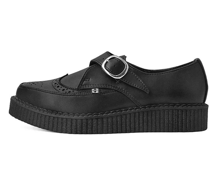 Black TUKskin Vegan Wingtip Buckle Pointed Creeper Shoe Men TUK Shoes Dress Shoes Black TUKskin Vegan Wingtip Buckle Pointed Creeper Shoe Men TUK Shoes Dress Shoes
