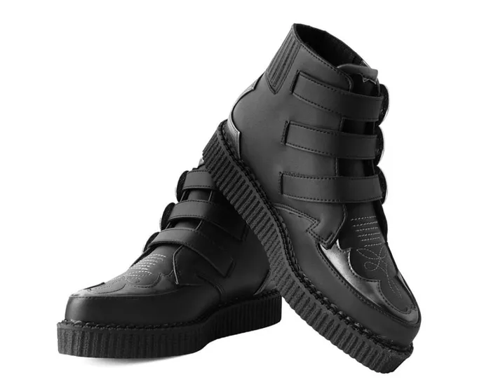 Black TUKskin Western Antique 3Buckle Pointed Boot Men TUK Shoes Boots Black TUKskin Western Antique 3Buckle Pointed Boot Men TUK Shoes Boots