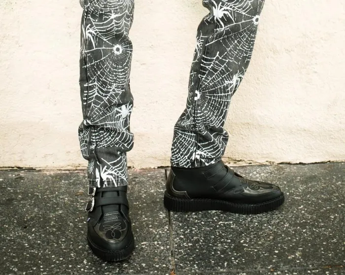 Black TUKskin Western Antique 3Buckle Pointed Boot Men TUK Shoes Boots Black TUKskin Western Antique 3Buckle Pointed Boot Men TUK Shoes Boots