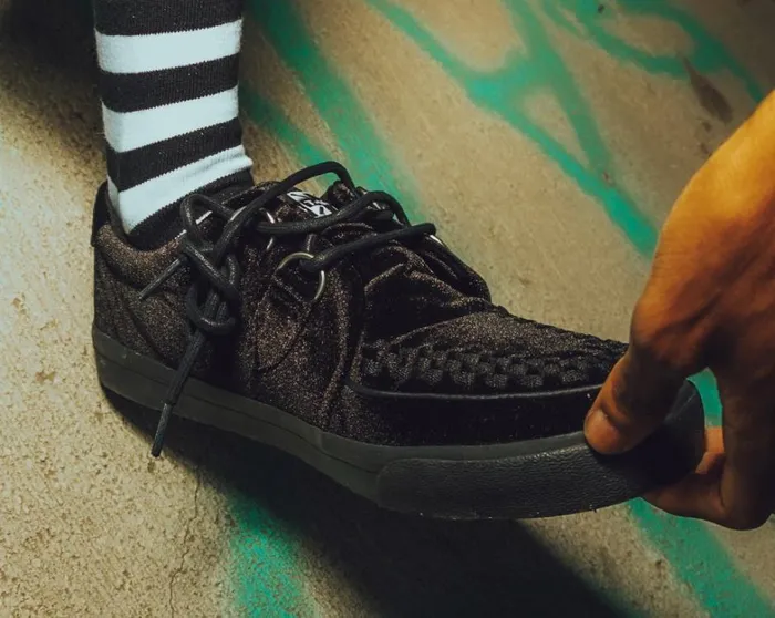 Black Velvet DRing Interlace Sneaker Women TUK Shoes Sneakers Black Velvet DRing Interlace Sneaker Women TUK Shoes Sneakers