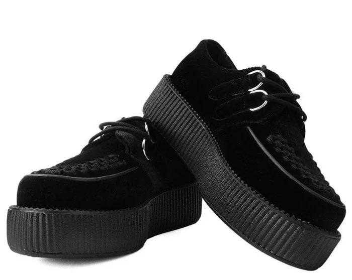 Black Velvet Vegan Viva Mondo Creepers Men TUK Shoes Vegan Black Velvet Vegan Viva Mondo Creepers Men TUK Shoes Vegan