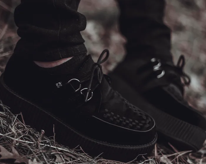 Black Velvet Vegan Viva Mondo Creepers Men TUK Shoes Vegan Black Velvet Vegan Viva Mondo Creepers Men TUK Shoes Vegan