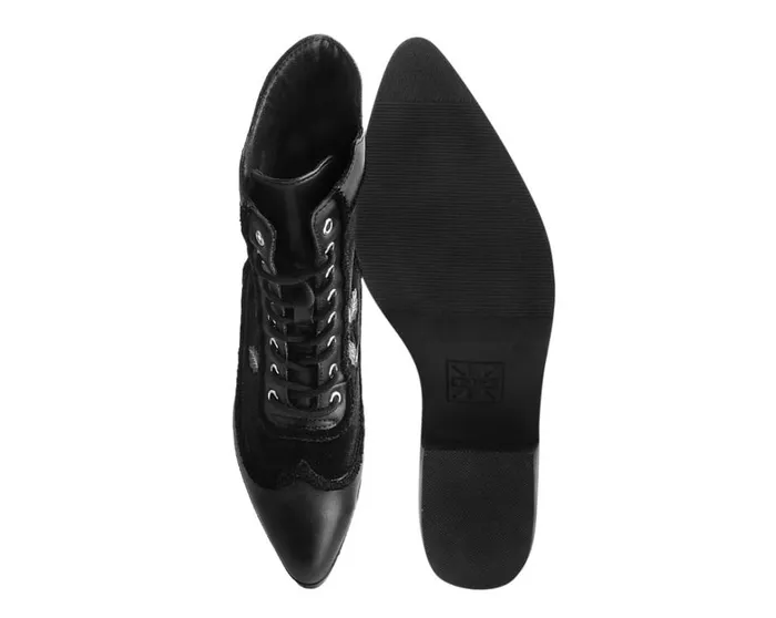 Black Victorian 8Eye Rose Pointed Anarchic Heel Women TUK Shoes Boots Black Victorian 8Eye Rose Pointed Anarchic Heel Women TUK Shoes Boots