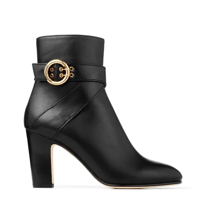 Blanka 85 Black Smooth Leather Ankle Boots With Buckle Black Women JIMMY CHOO Boots Blanka 85 Black Smooth Leather Ankle Boots With Buckle Black Women JIMMY CHOO Boots