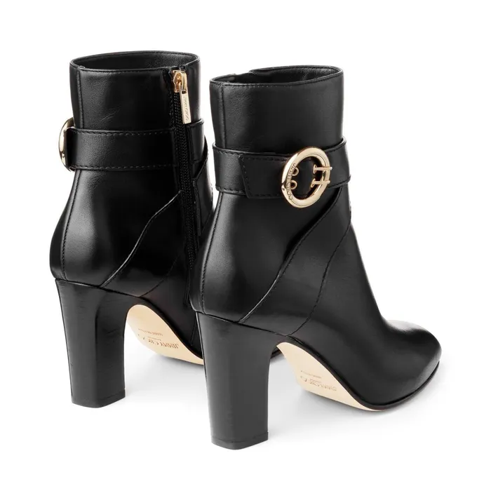 Blanka 85 Black Smooth Leather Ankle Boots With Buckle Black Women JIMMY CHOO Boots
