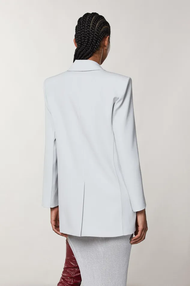 Blazers Women Patrizia Pepe Essential 1Button Jacket Mineral Gray
