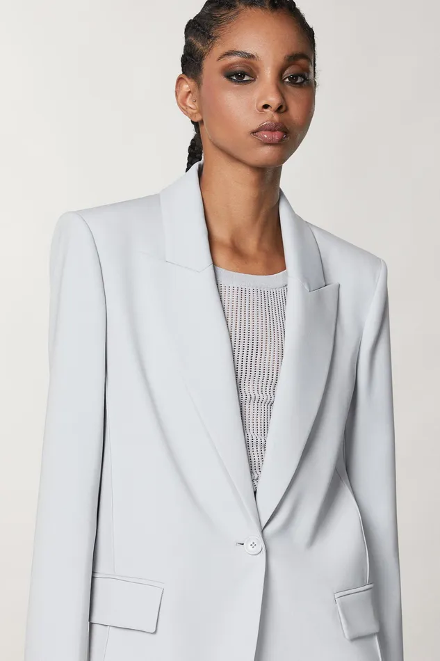 Blazers Women Patrizia Pepe Essential 1Button Jacket Mineral Gray