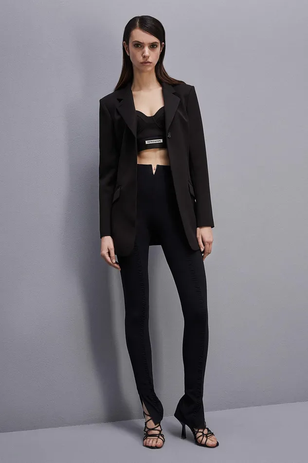 Blazers Women Patrizia Pepe Feminine OneButton Jacket Nero