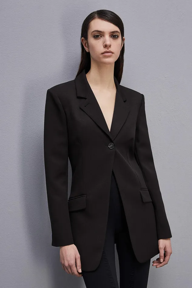 Blazers Women Patrizia Pepe Feminine OneButton Jacket Nero