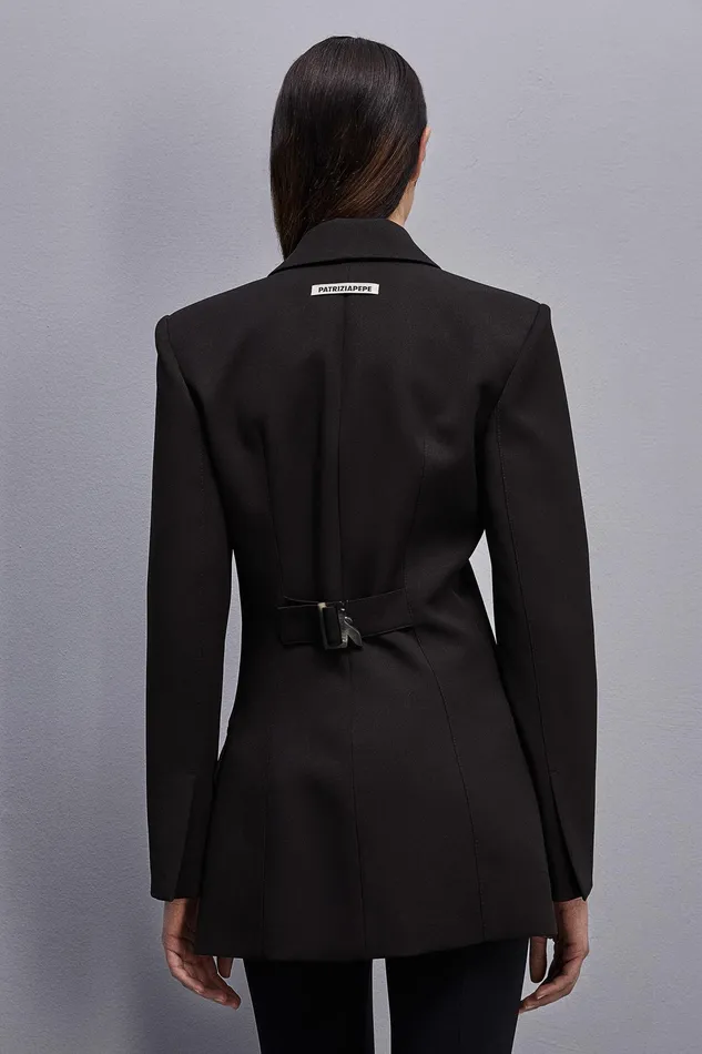 Blazers Women Patrizia Pepe Feminine OneButton Jacket Nero