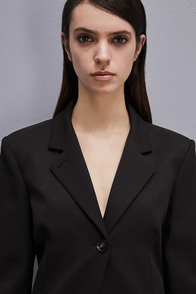 Blazers Women Patrizia Pepe Feminine OneButton Jacket Nero