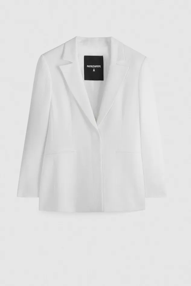 Blazers Women Patrizia Pepe Women039s Viscose Jacket Bianco