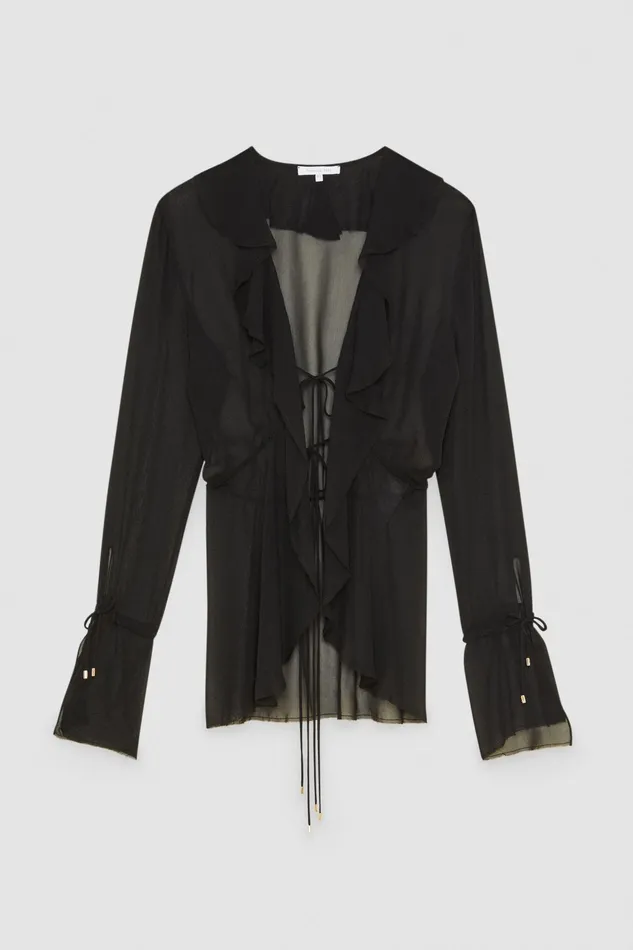 Blouses Women Patrizia Pepe Chiffon Blouse Nero