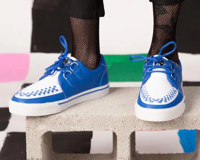 Blue and White 2Ring Creeper Sneaker Women TUK Shoes Vegan Blue and White 2Ring Creeper Sneaker Women TUK Shoes Vegan