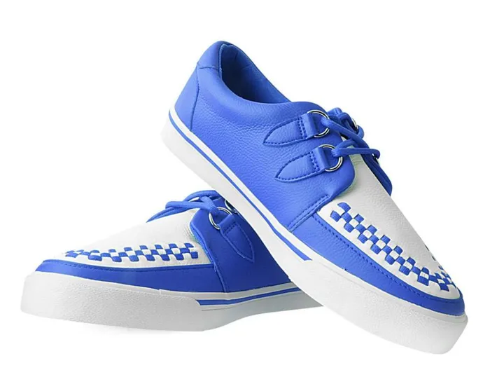 Blue and White 2Ring Creeper Sneaker Women TUK Shoes Vegan Blue and White 2Ring Creeper Sneaker Women TUK Shoes Vegan