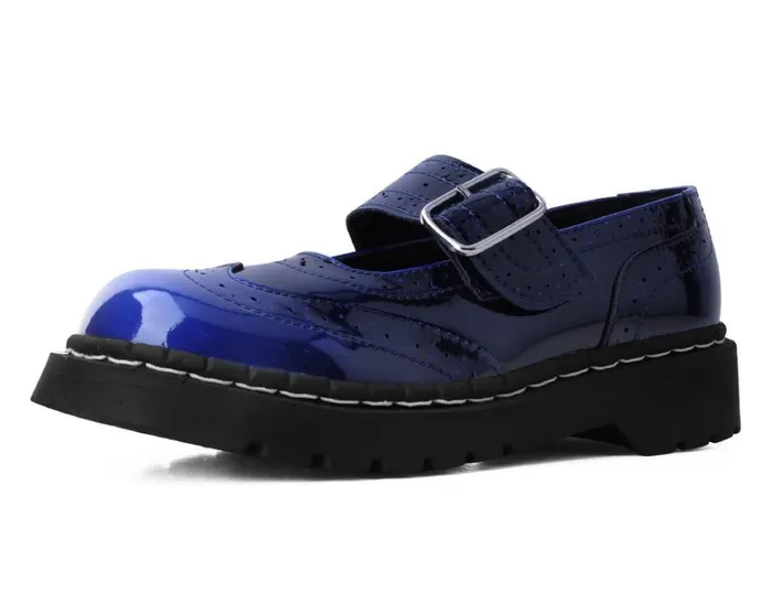 Blue Gradient Brogue Mary Jane Women TUK Shoes Vegan