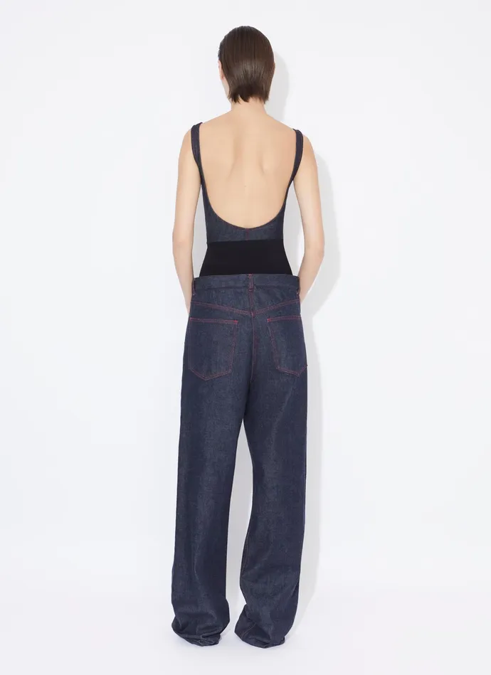 Blue Jeans KNIT BAND JEANS IN RAW DENIM Women Alaa Pants and Shorts