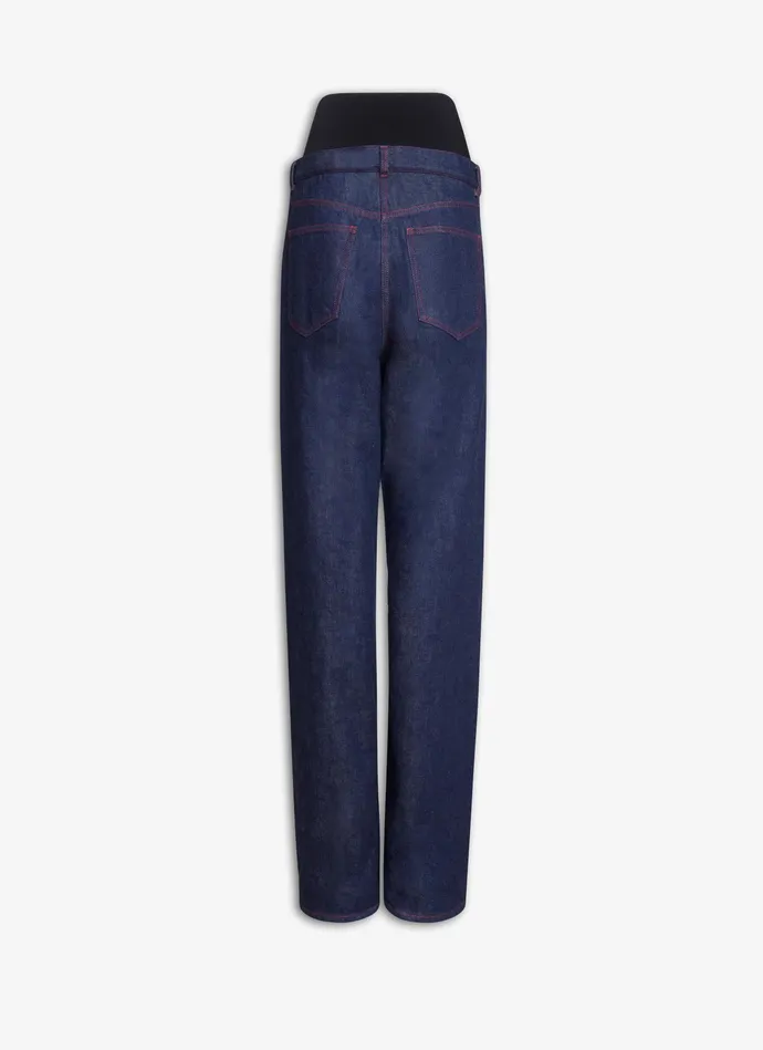 Blue Jeans KNIT BAND JEANS IN RAW DENIM Women Alaa Pants and Shorts