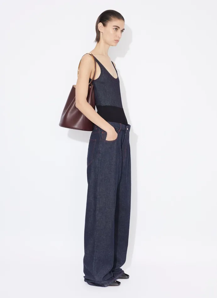 Blue Jeans KNIT BAND JEANS IN RAW DENIM Women Alaa Pants and Shorts