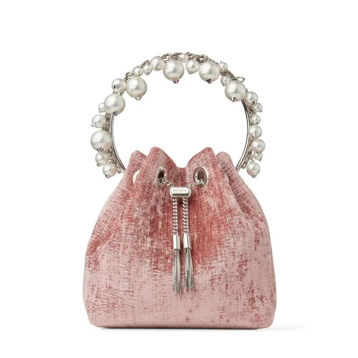Bon Bon Blush Theatre Velvet Bag With Pearl Handle Blush Women JIMMY CHOO Evening Bags Bon Bon Blush Theatre Velvet Bag With Pearl Handle Blush Women JIMMY CHOO Evening Bags