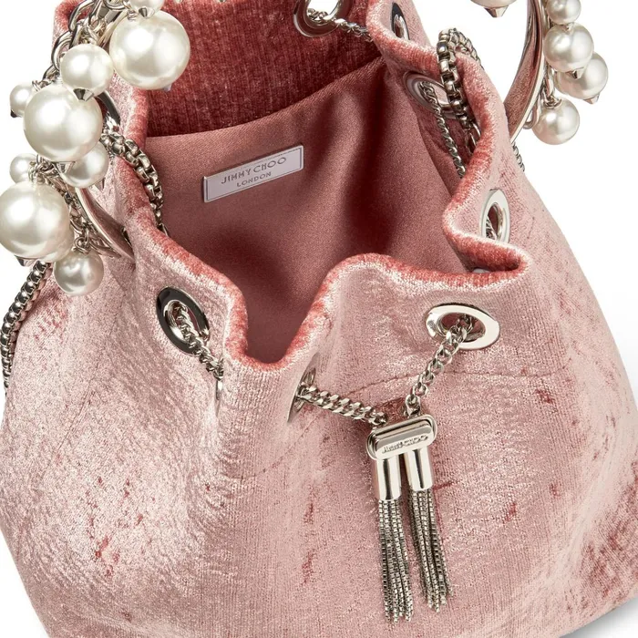 Bon Bon Blush Theatre Velvet Bag With Pearl Handle Blush Women JIMMY CHOO Evening Bags